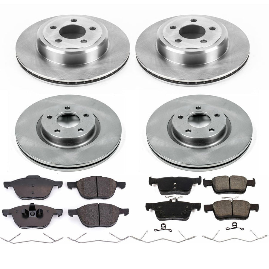 Power Stop KOE7571 Replacement Brake Kit-OE Front and Rear Brake Rotors & Ceramic Pads For Ford Escape 2017-2019 [Model Specific]