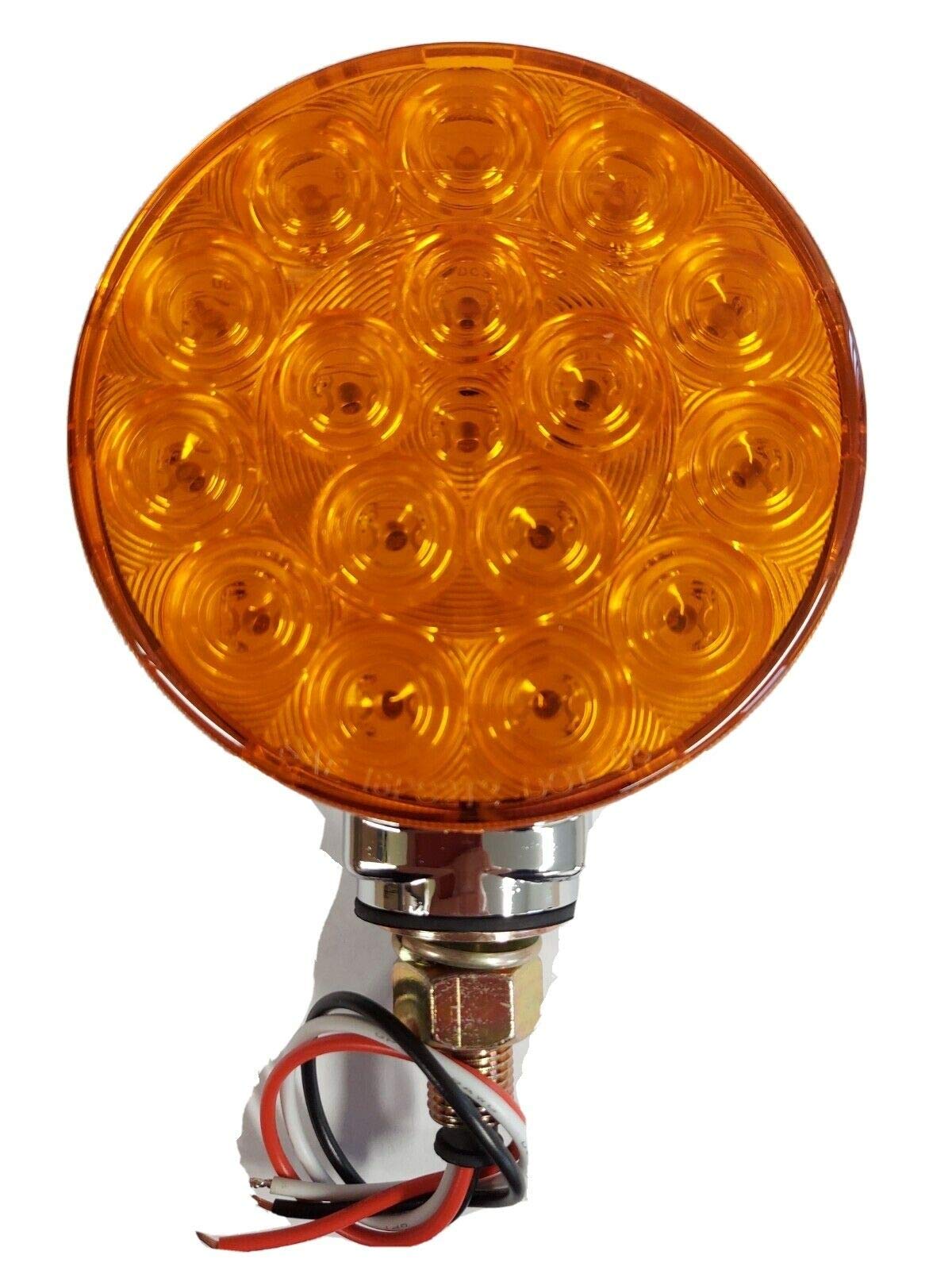 Custer 4" LED Red/Amber CPL4RA-DC Pedestal Light, 42 LEDs