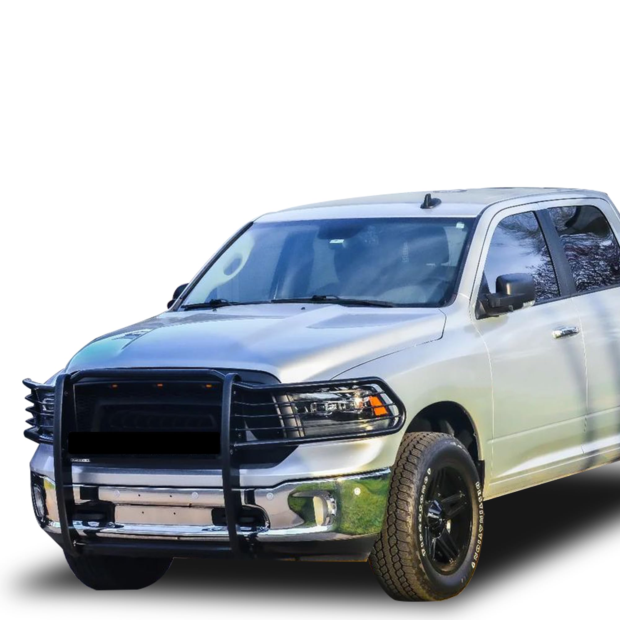 Bumper Guard Modular Black Black Horse Grille Compatible with 09-10 Dodge Ram 1500|11-18 Ram 1500|19-24 Ram 1500 Classic(Excl.Rebel & Warlock Trims)-17DG109MA