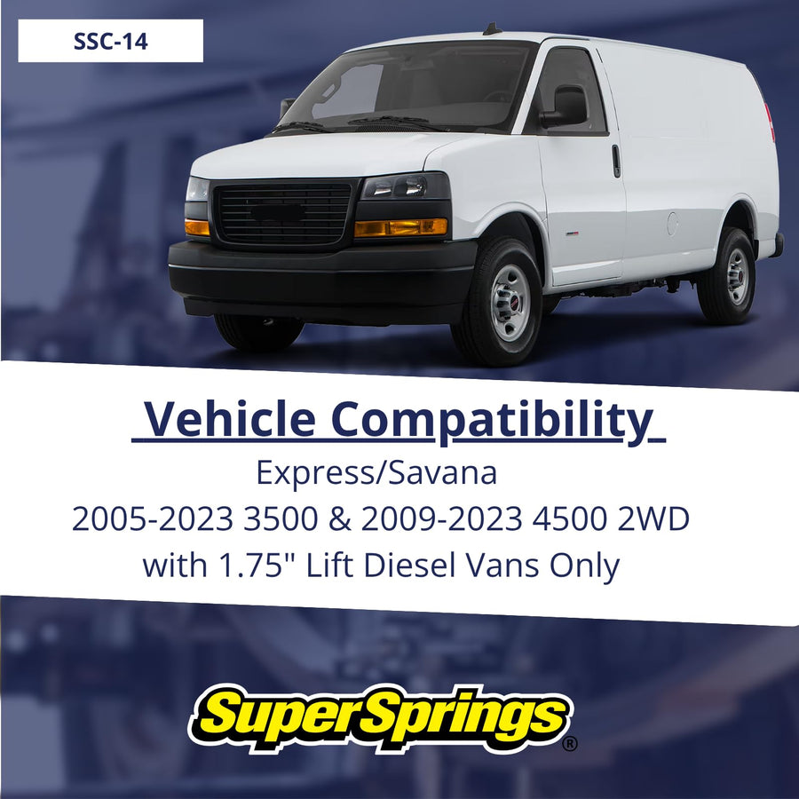 SuperSprings SSC-14 | For Chevrolet Express 3500|4500, GMC Savana 3500|4500 SuperCoils, black