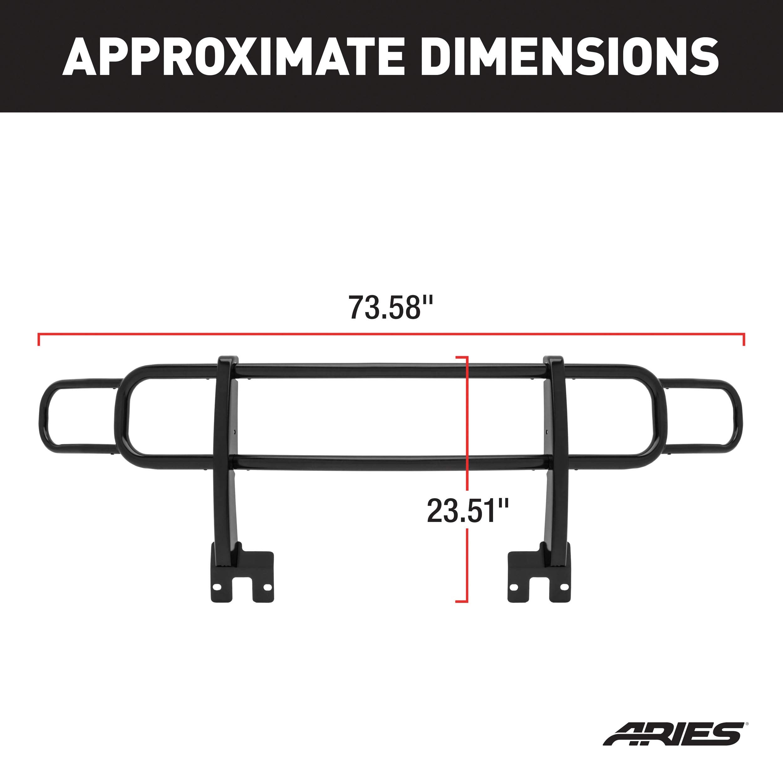 Black Steel ARIES Grille Guard, No-Drill, Select Hummer H3, H3T 4078
