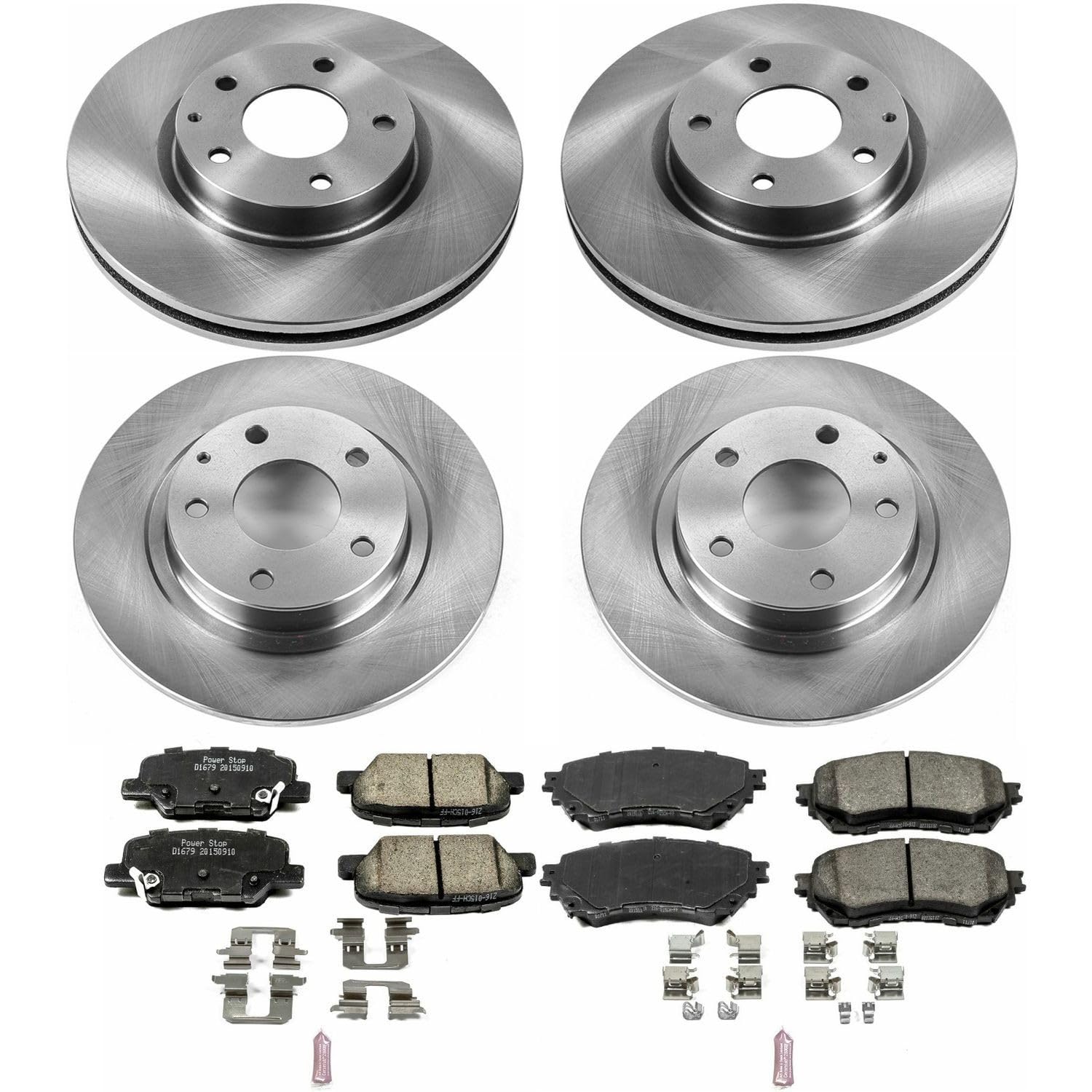 Power Stop Autospecialty KOE6966 Front and Rear Replacement Brake Kit-OE Brake Rotors & Ceramic Brake Pads For Mazda 6 2014-2015 [Model Specific]
