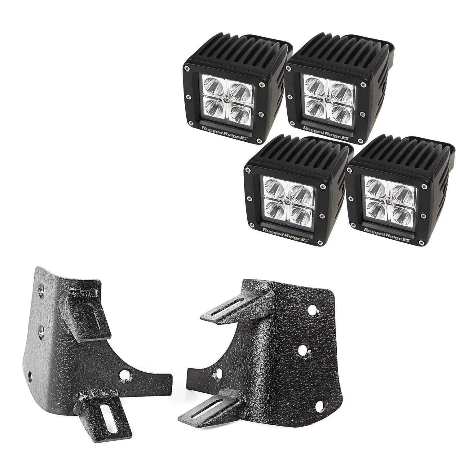 Light Kit Rugged Ridge for Jeep Wrangler TJ/LJ | Dual A-Pillar, 3", Square | 11232.38 | Fits 1997-2006 Jeep Wrangler TJ/LJ