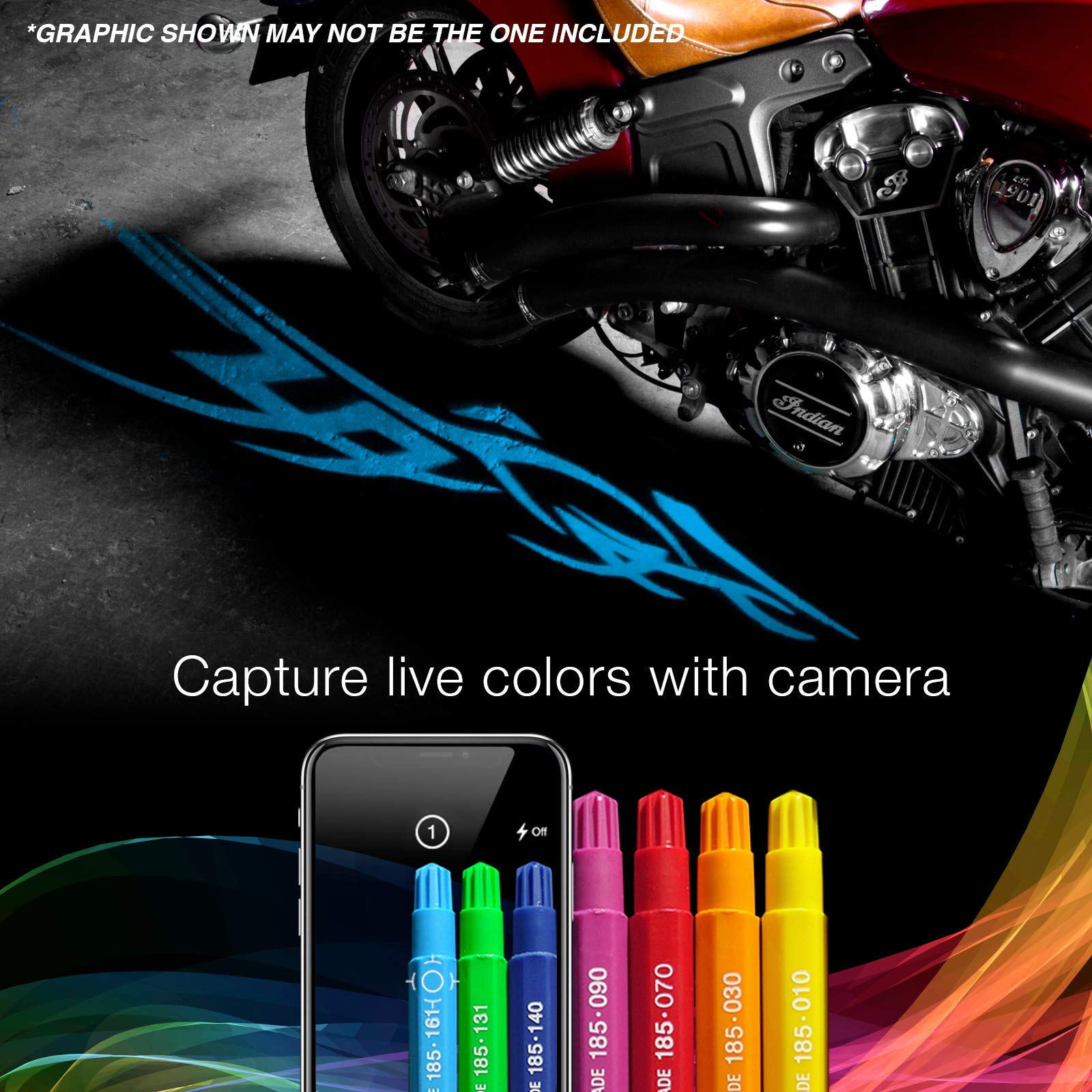 XKchrome App Control CurbFX 2pc Waterproof LED Projector Welcome Light Angel Wing Style