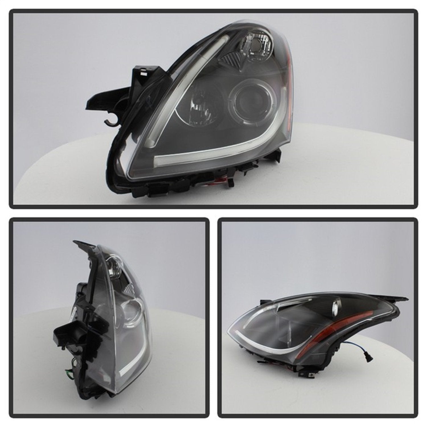 Nissan Altima 4Dr 2010-2012 Spyder 5076830 Projector Headlights - Light Tube DRL - High H1 (Included) - Low H1 (Included) LED Halo - Black