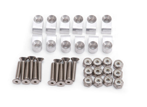 654020 Russell Billet Tubing Clamp, Natural Finish, 12 Piece, 3/16"