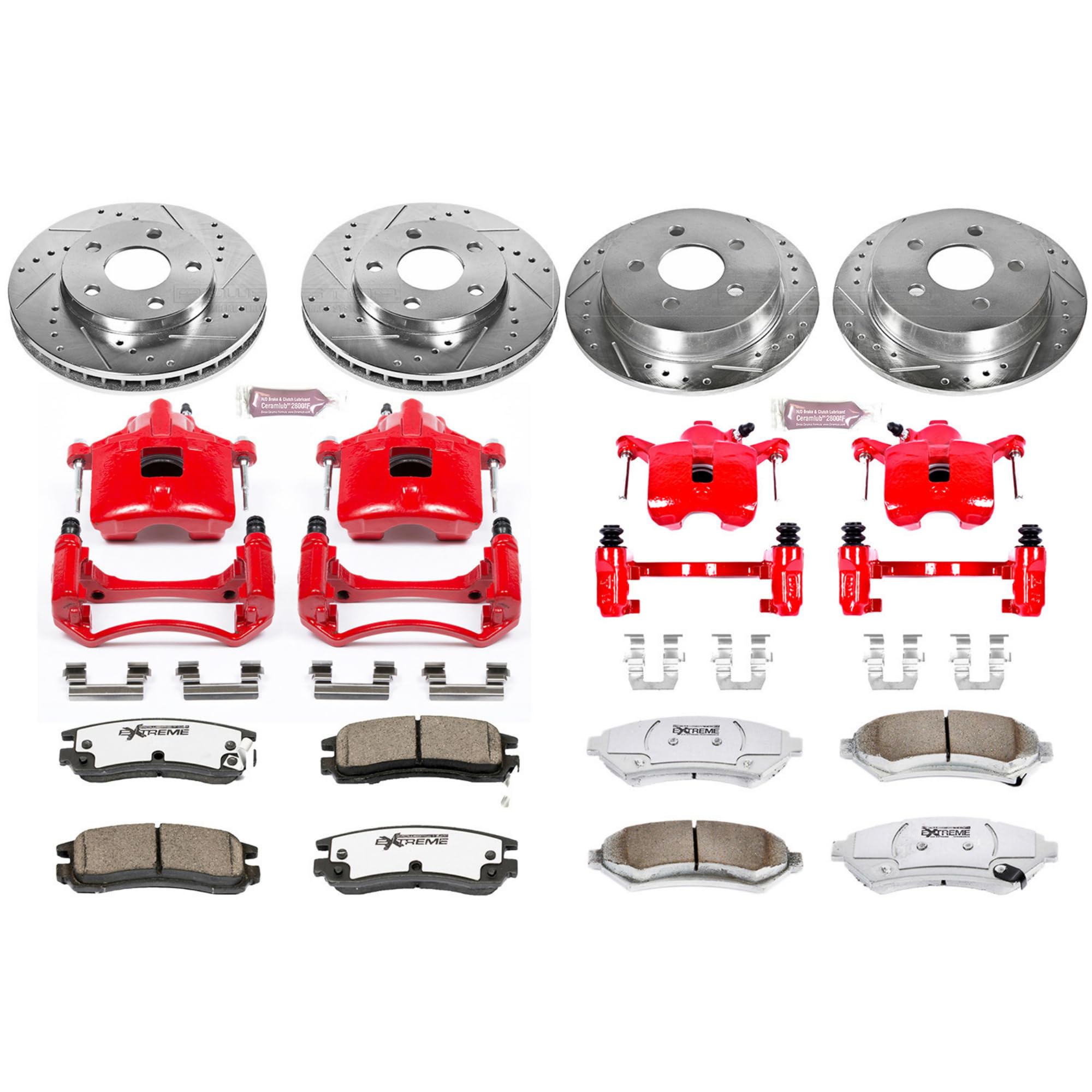 Power Stop Z26 KC2554-26 Front & Rear Street Warrior Brake Kit Buick Oldsmobile Pontiac For Buick Century, Buick Regal, Oldsmobile Intrigue, Pontiac Grand Prix [Model Specific]
