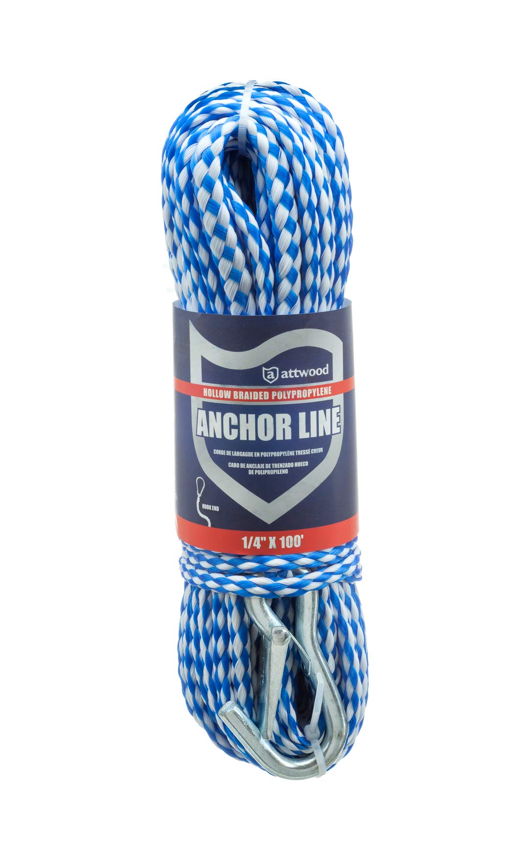 Attwood Hollow Braid Polypropylene Anchor Line (1/4-Inch x 100-Feet)