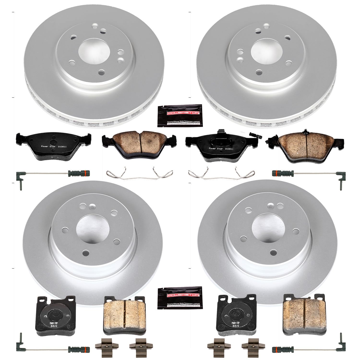 Power Stop Z23 Evolution Geomet Coated Brake Kit Front and Rear For Mercedes-Benz E320 1998-2003 [Model Specific]