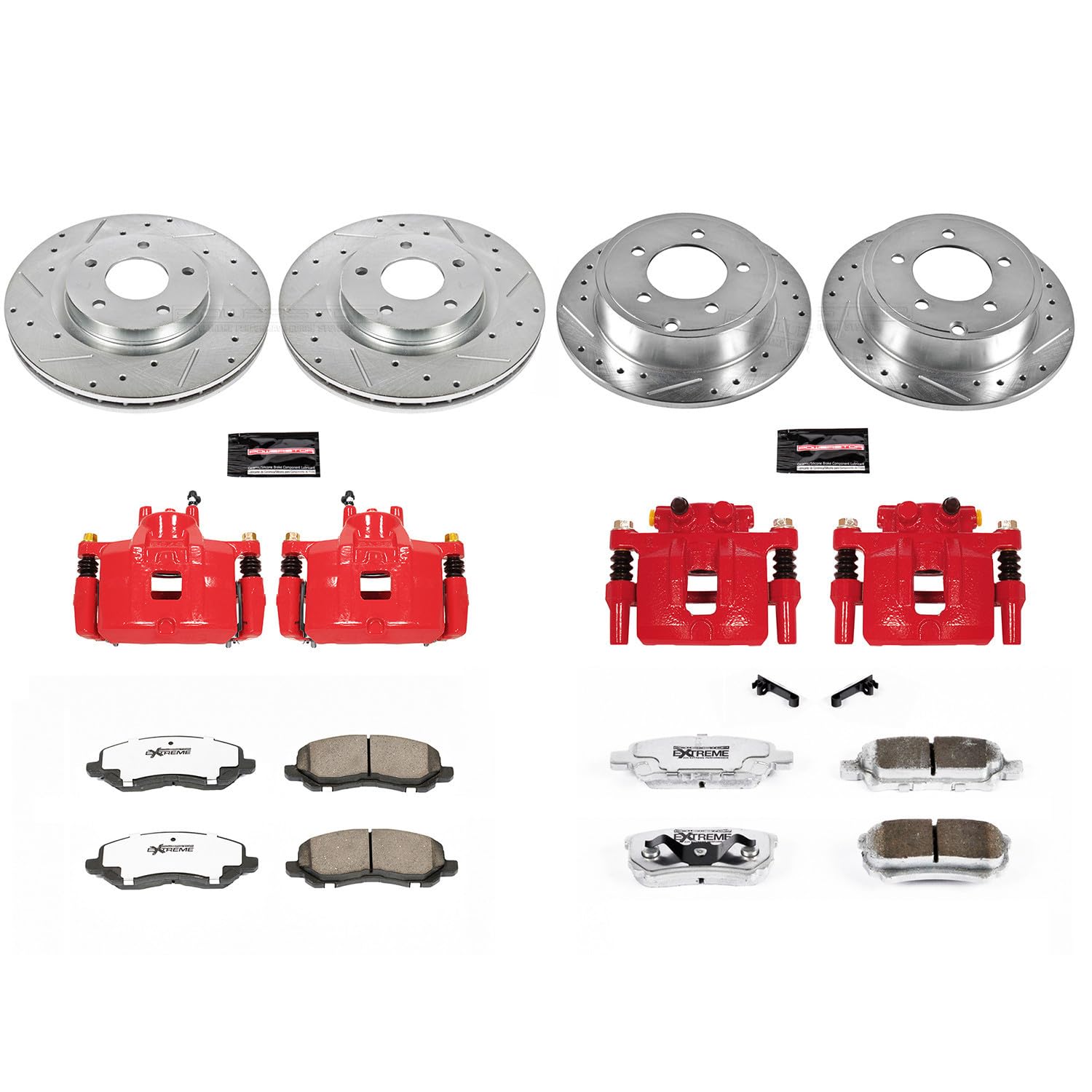 Power Stop Z26 KC2840B-26 Front & Rear Street Warrior Brake Kit Dodge