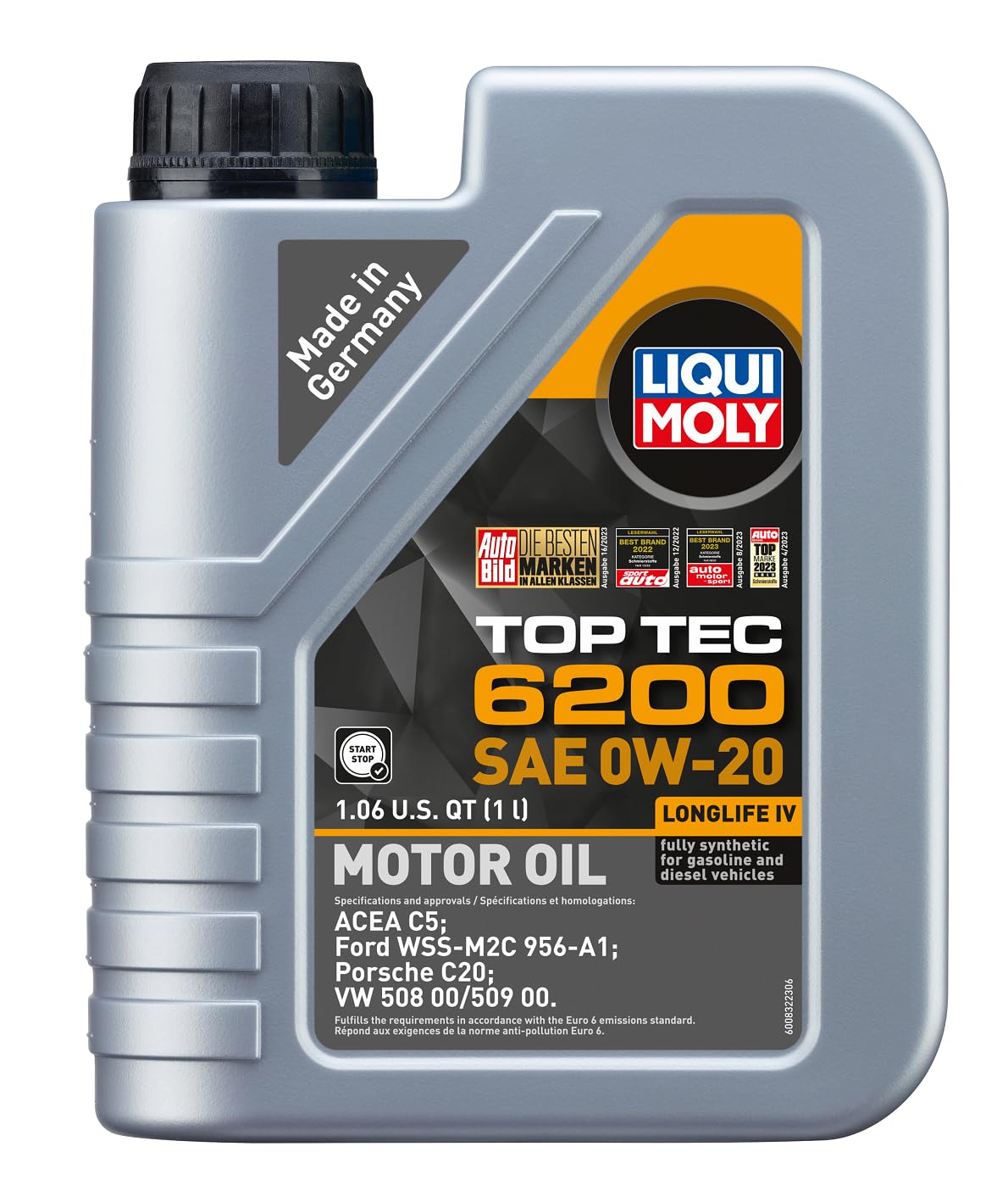 Top Tec LIQUI MOLY 6200 SAE 0W-20 | 1 L | Fully synthetic engine oil | SKU: 20236