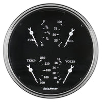 AUTO METER Gauge Quad 1710 (Old TYME Black 5", 240Ωe-33Ωf, Elec, Old TYME Black)