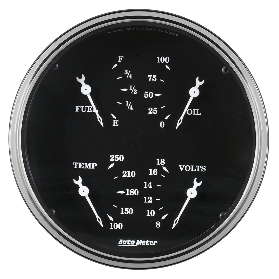 Gauge AUTO METER 1719 Quad (Old TYME Black 5", 0Ωe-90Ωf, Elec, Old TYME Black)