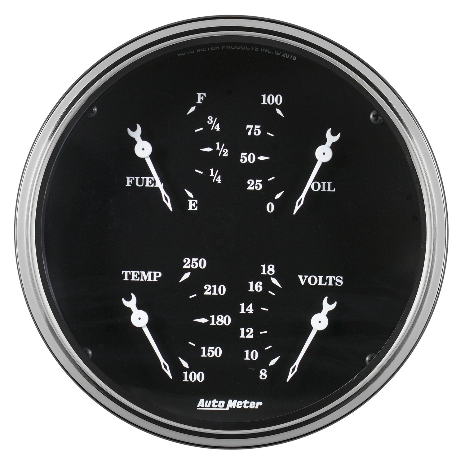 Gauge AUTO METER 1719 Quad (Old TYME Black 5", 0Ωe-90Ωf, Elec, Old TYME Black)