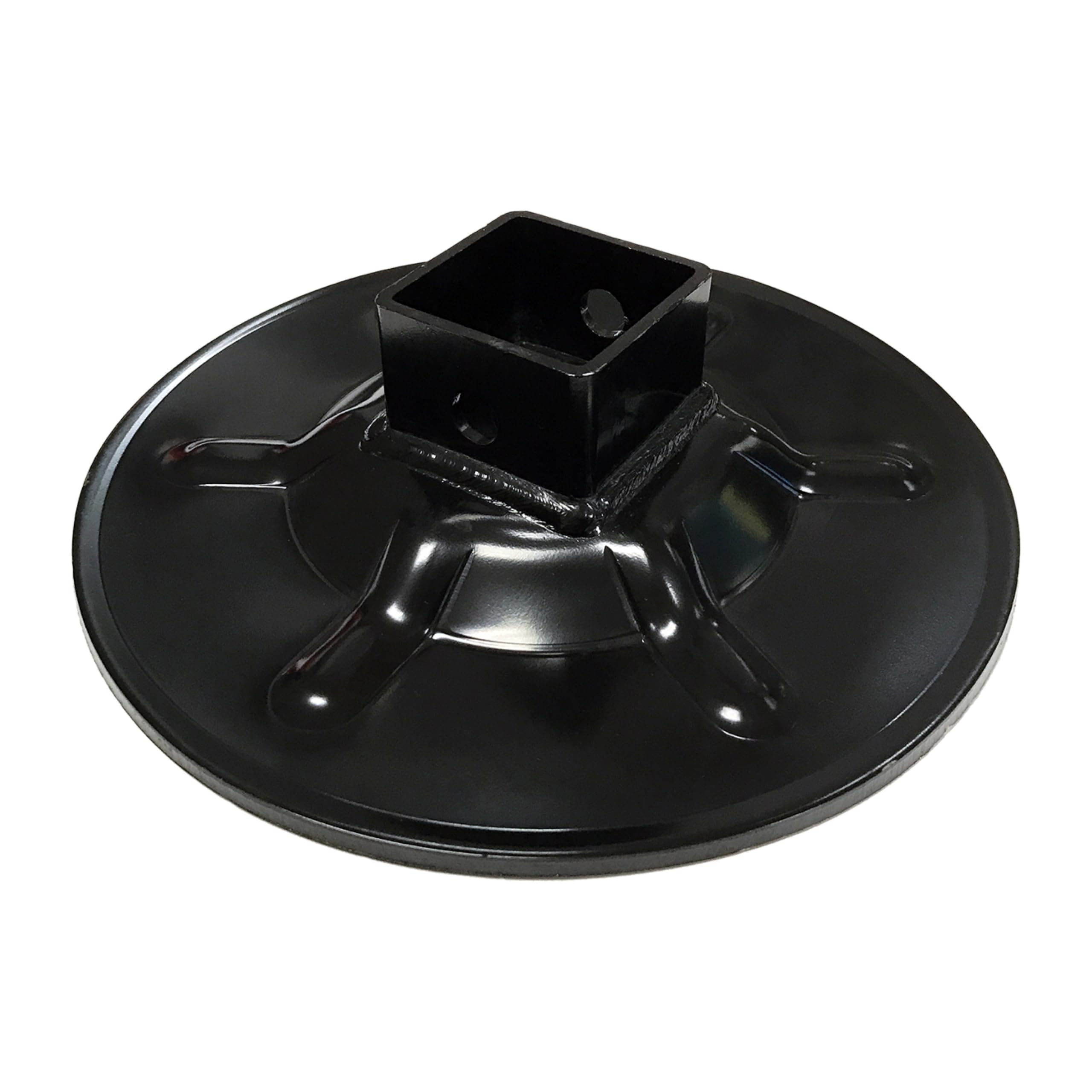 Hall Effect Lippert Ground Control 3.0 Rear Jack Footpad, 9" Diameter, Fits 2" I.D. Tube, Strong Black Powder-Coated Steel Construction, Easy Installation - 362486