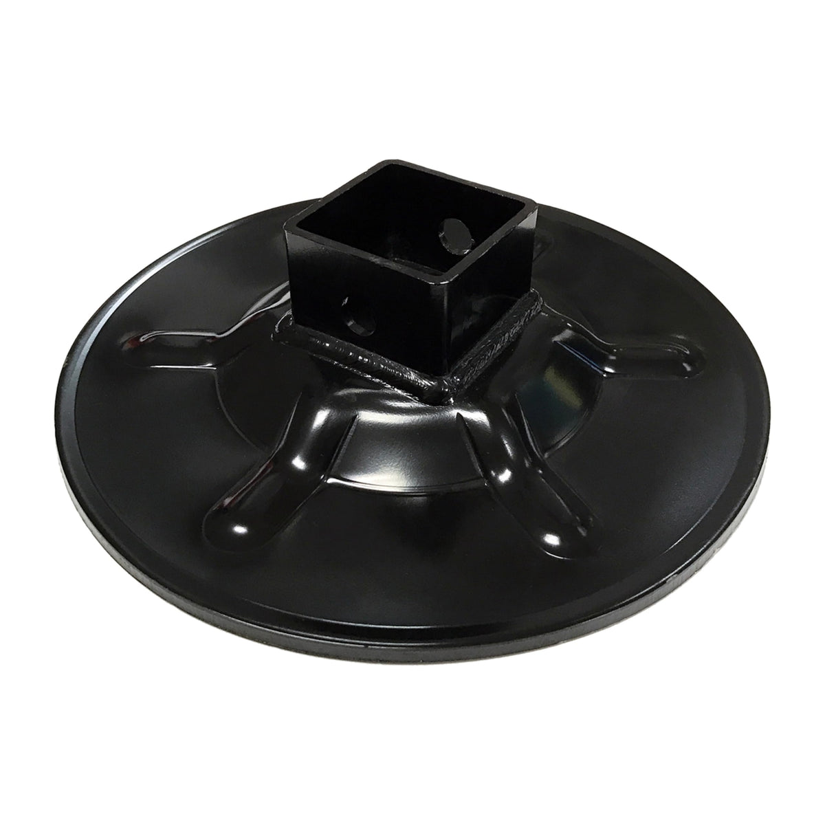 Hall Effect Lippert Ground Control 3.0 Rear Jack Footpad, 9" Diameter, Fits 2" I.D. Tube, Strong Black Powder-Coated Steel Construction, Easy Installation - 362486