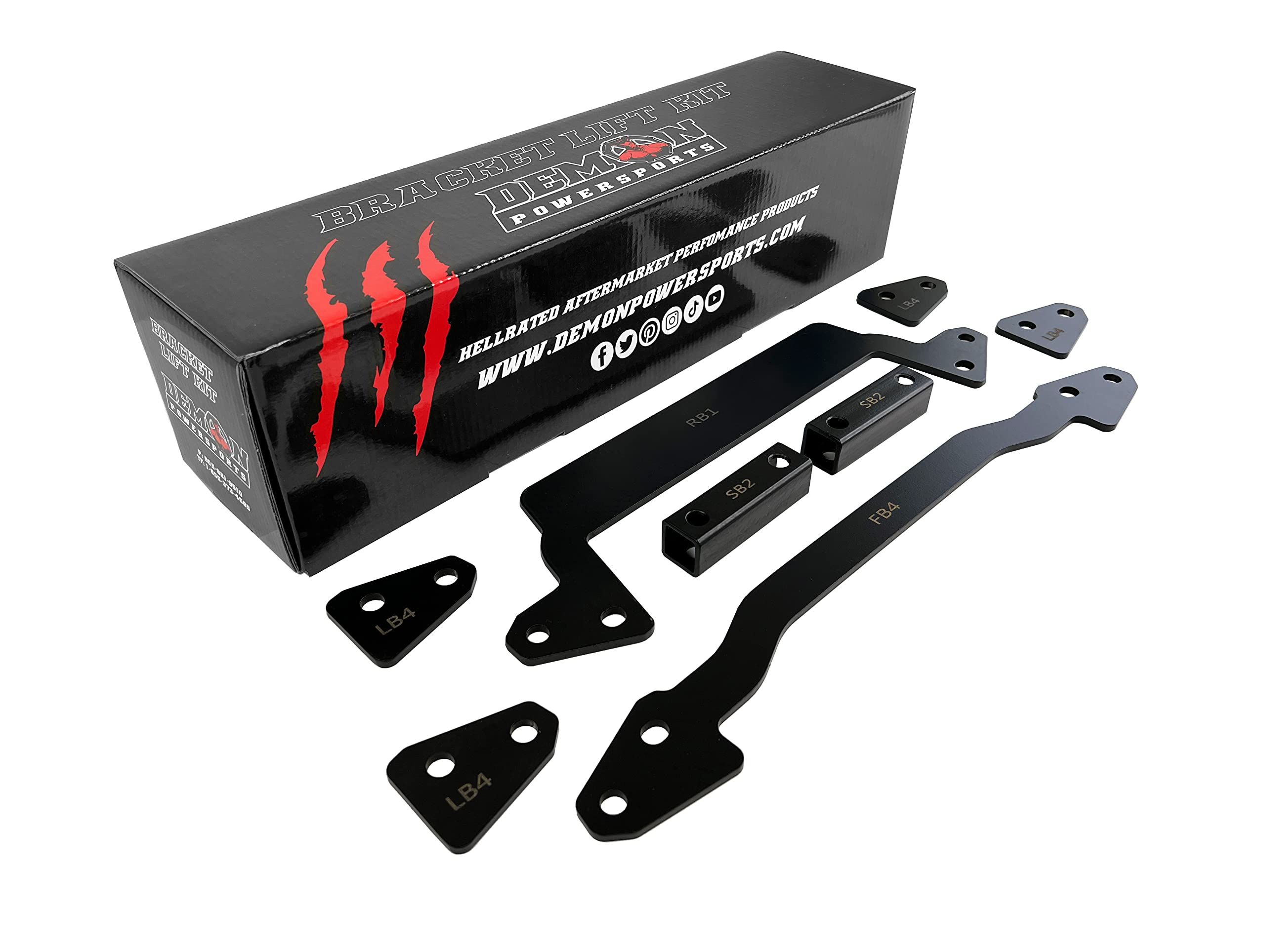 Kawasaki Brute Force Demon Powersports 2 Inch Bracket Lift Kit (2005-20), Increases Ground Clearance & Larger Space Between Tires & Fenders to Be Mounted, Powder Coated Protection, Easy to Install