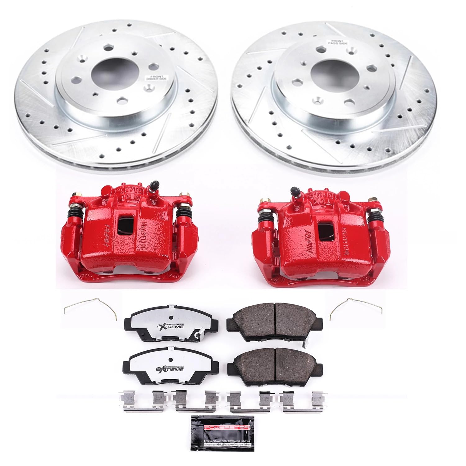 Power Stop Front KC7032A-26 Z26 Street Warrior Brake Kit Honda For Honda Fit 2015-2020 [Model Specific]