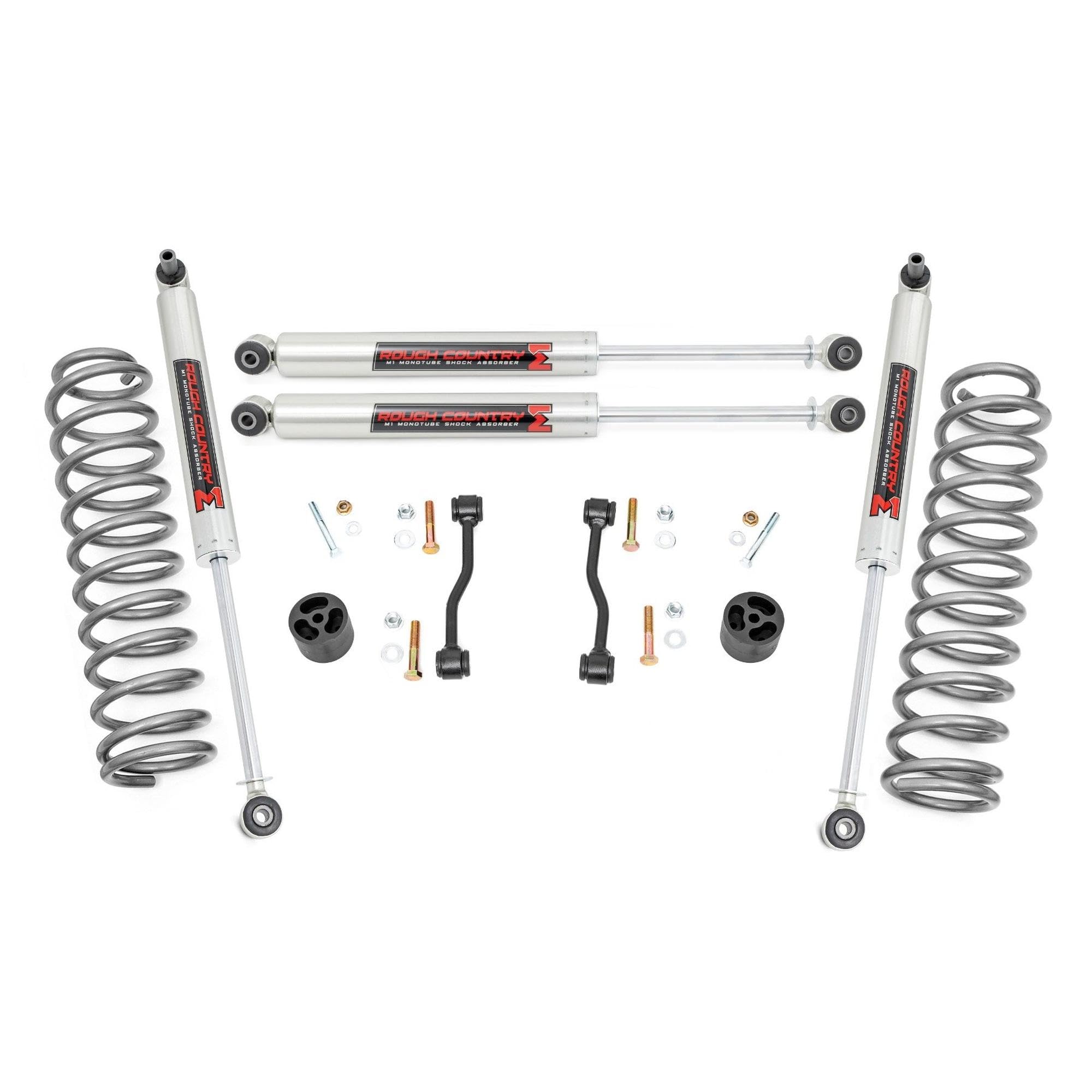 2.5" Rough Country Lift Kit with M1 Monotube Shocks Jeep Gladiator JT (2024-2025) - Fits up to 35" Tires, Easy Bolt-on Installation