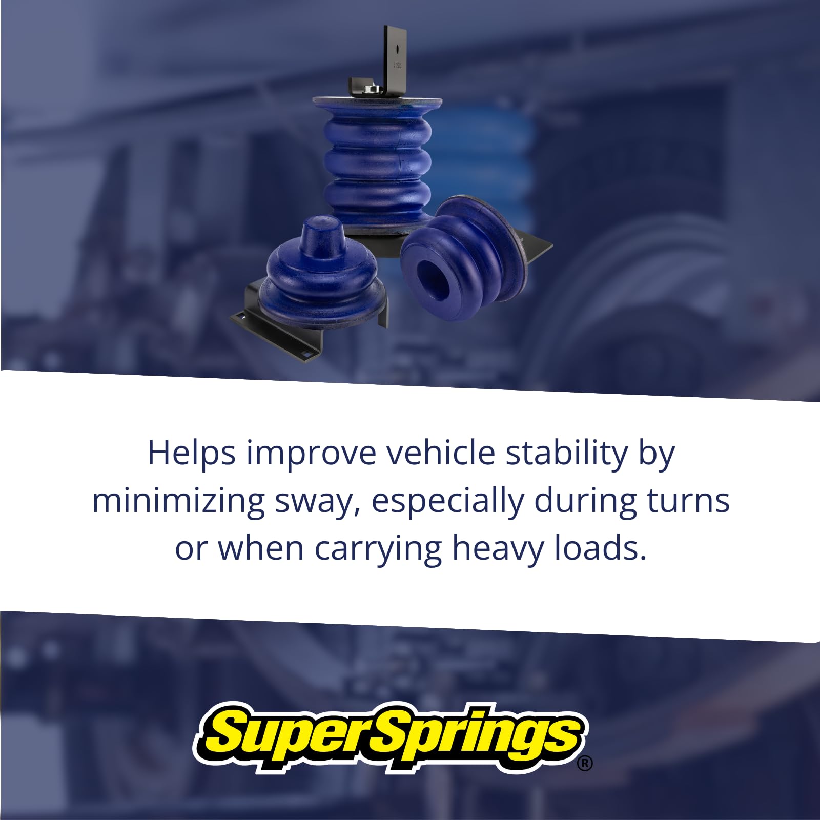 SumoSprings Front for Ford F-53 | SuperSprings SSF-171-40-2 | Left/Right Pair | 3000 (lb) Capacity at 50% Compression | Made in the USA, Blue