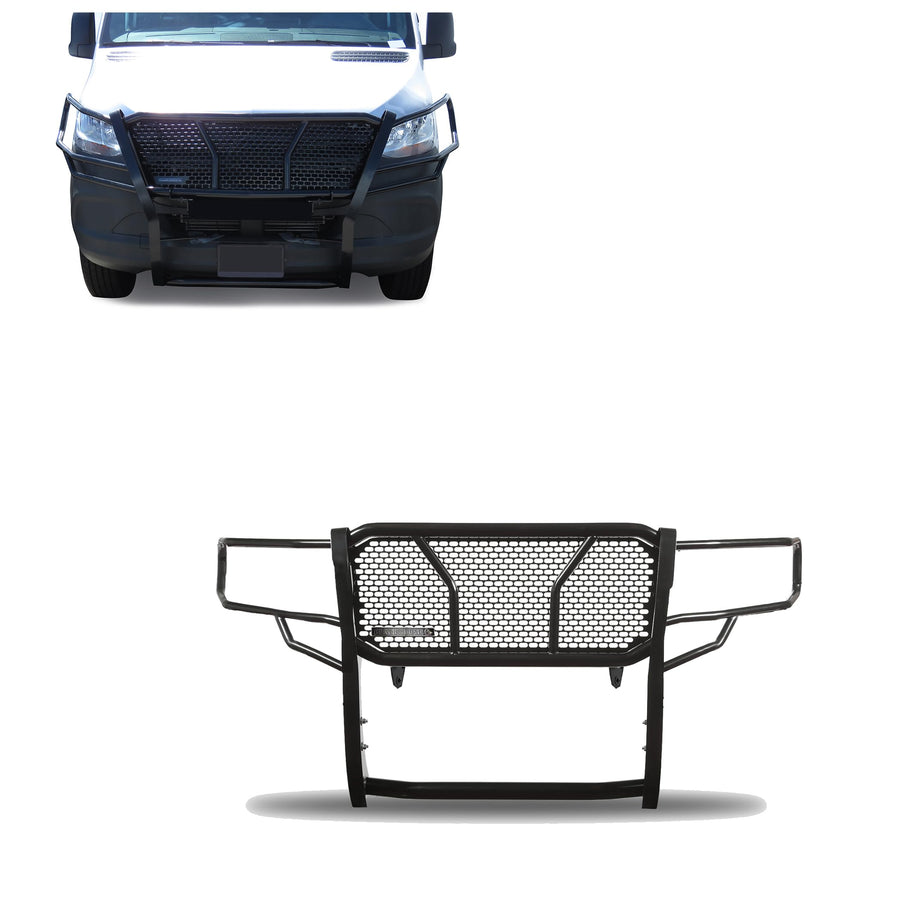 Heavy Duty Black Horse Rugged Grille Brush Bumper Guard Modular Black Compatible with 2019-2025 Dodge Sprinter/Mercedes Benz 1500/2500/3500-RU-DOSP19-B
