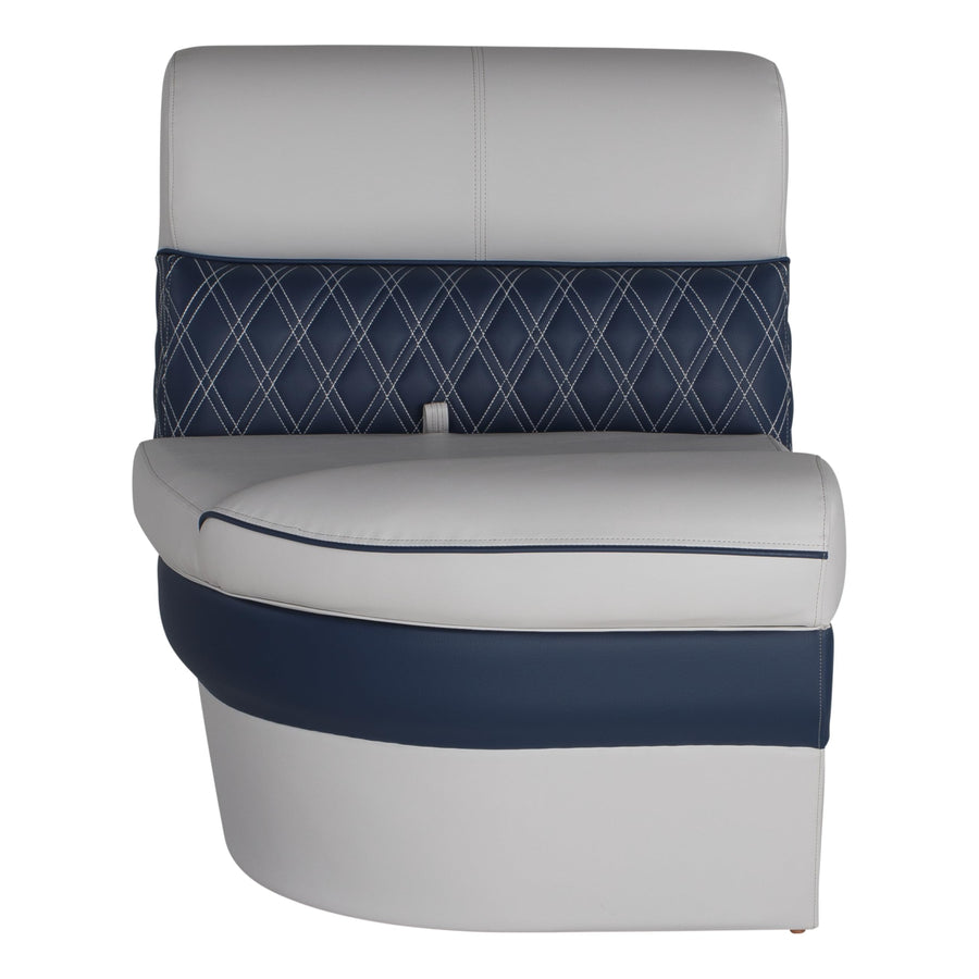 24" Radius Corner Pontoon Seat, Lippert Sunset Collection, Contoured Foam Cushioning, Durable Marine-Grade Vinyl, Built-In Dry Storage, Poly Frame, 24"L x 28"W x 30"H - 2024021176