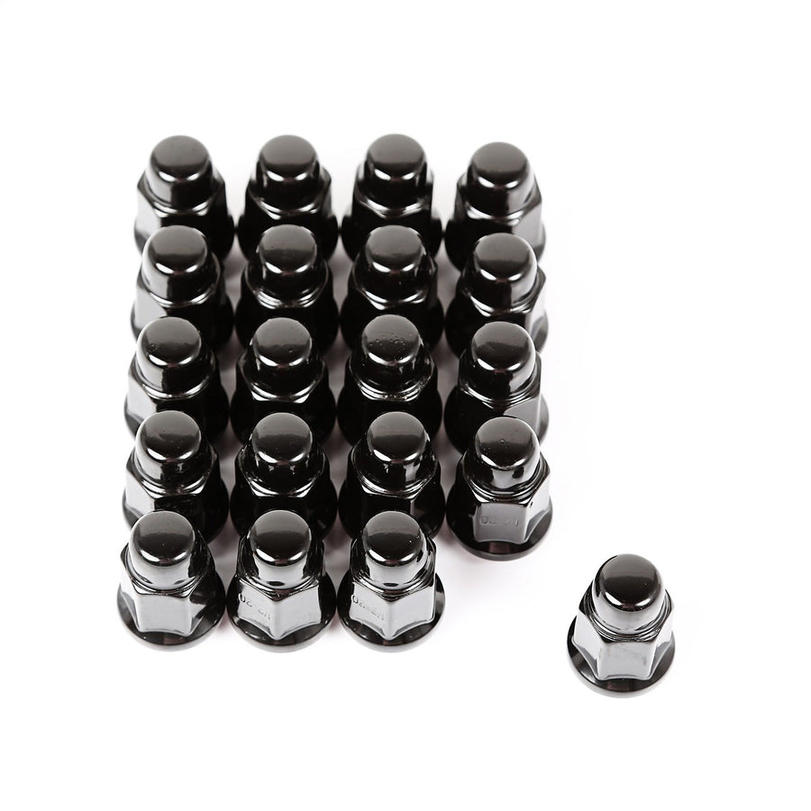 Wheel Lug Nut, Rugged Ridge Set of 20, 1/2-20, Black | 16715.23