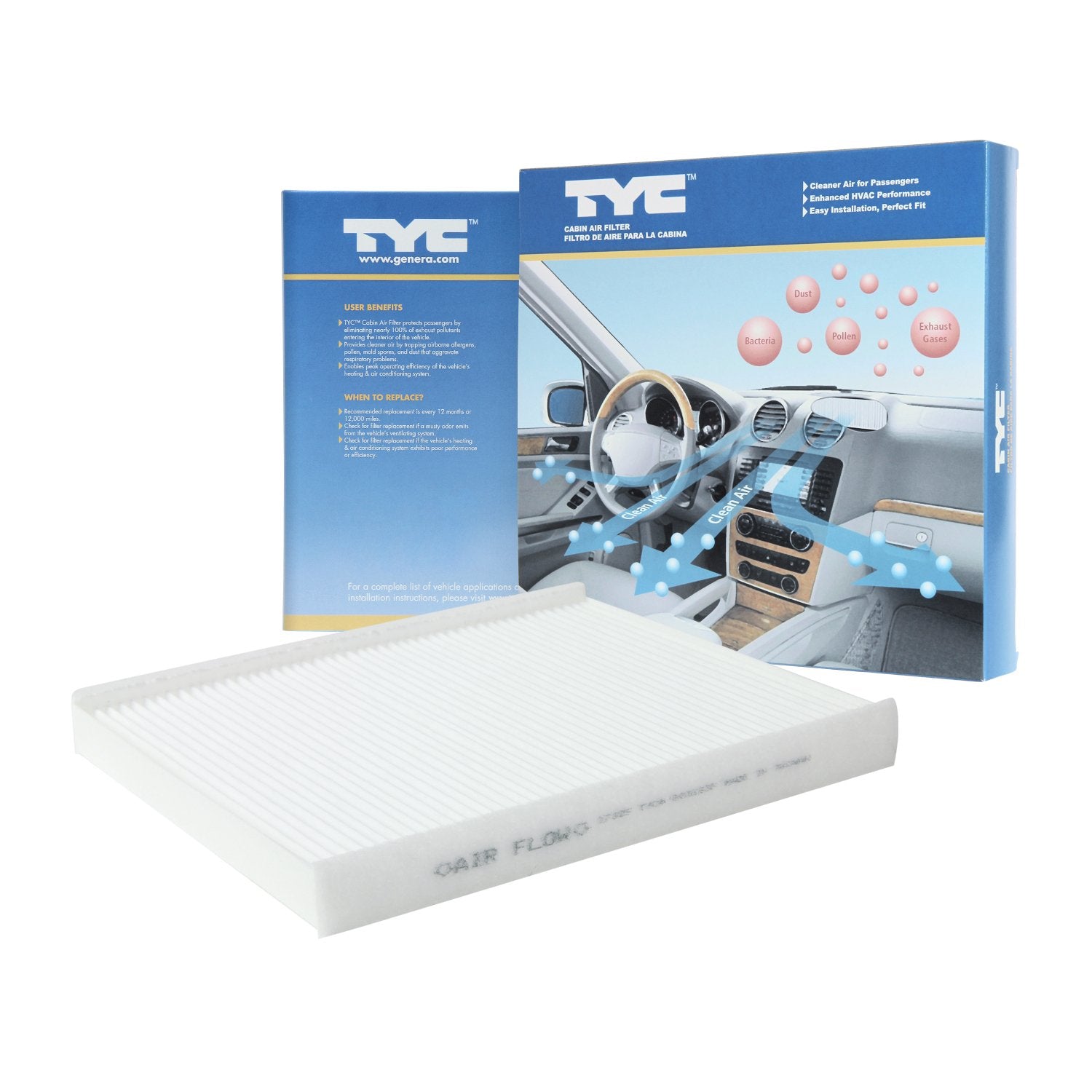 Cabin Air Filter TYC Compatible with 2011-2020 Ford Fiesta