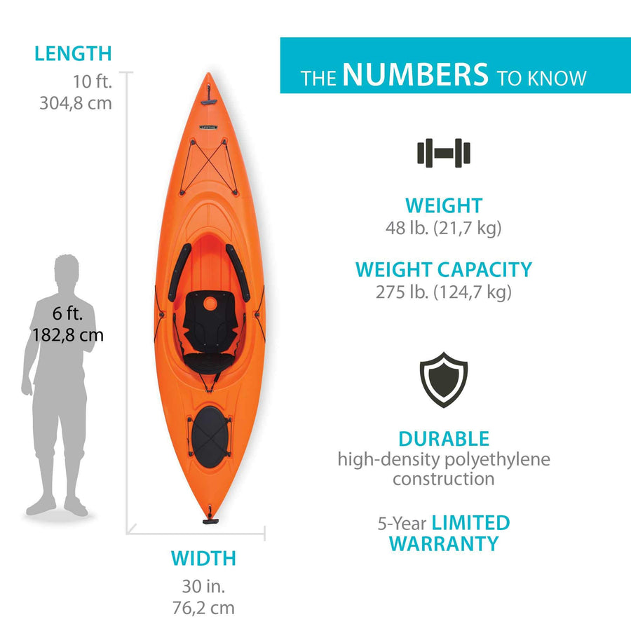 Emotion Sit-Inside Guster Kayak, Orange, 10'