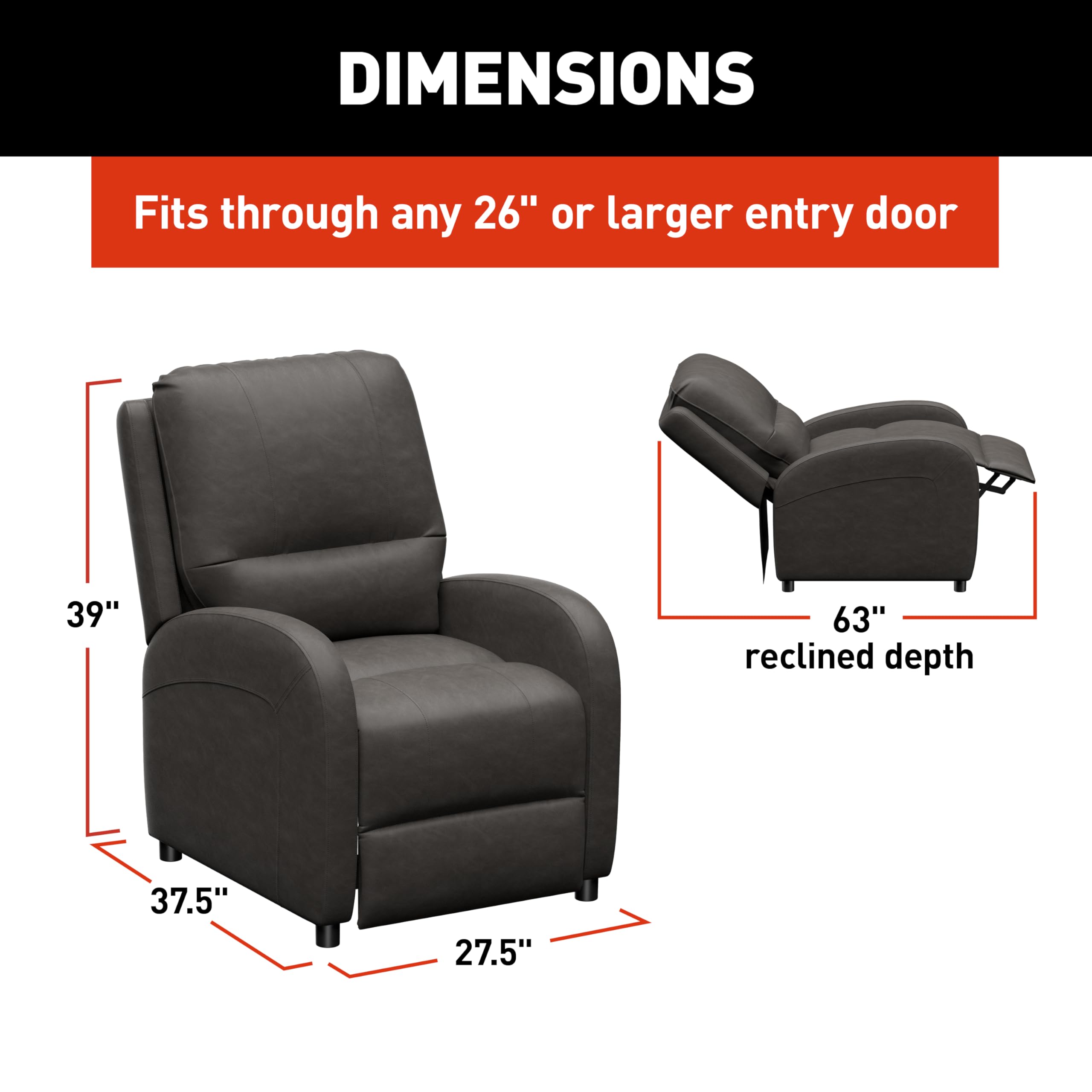 THOMAS PAYNE RV Pushback Signature Recliner with Easy Manual Recline Functionality, High-Density Foam - McCoy 2024044214