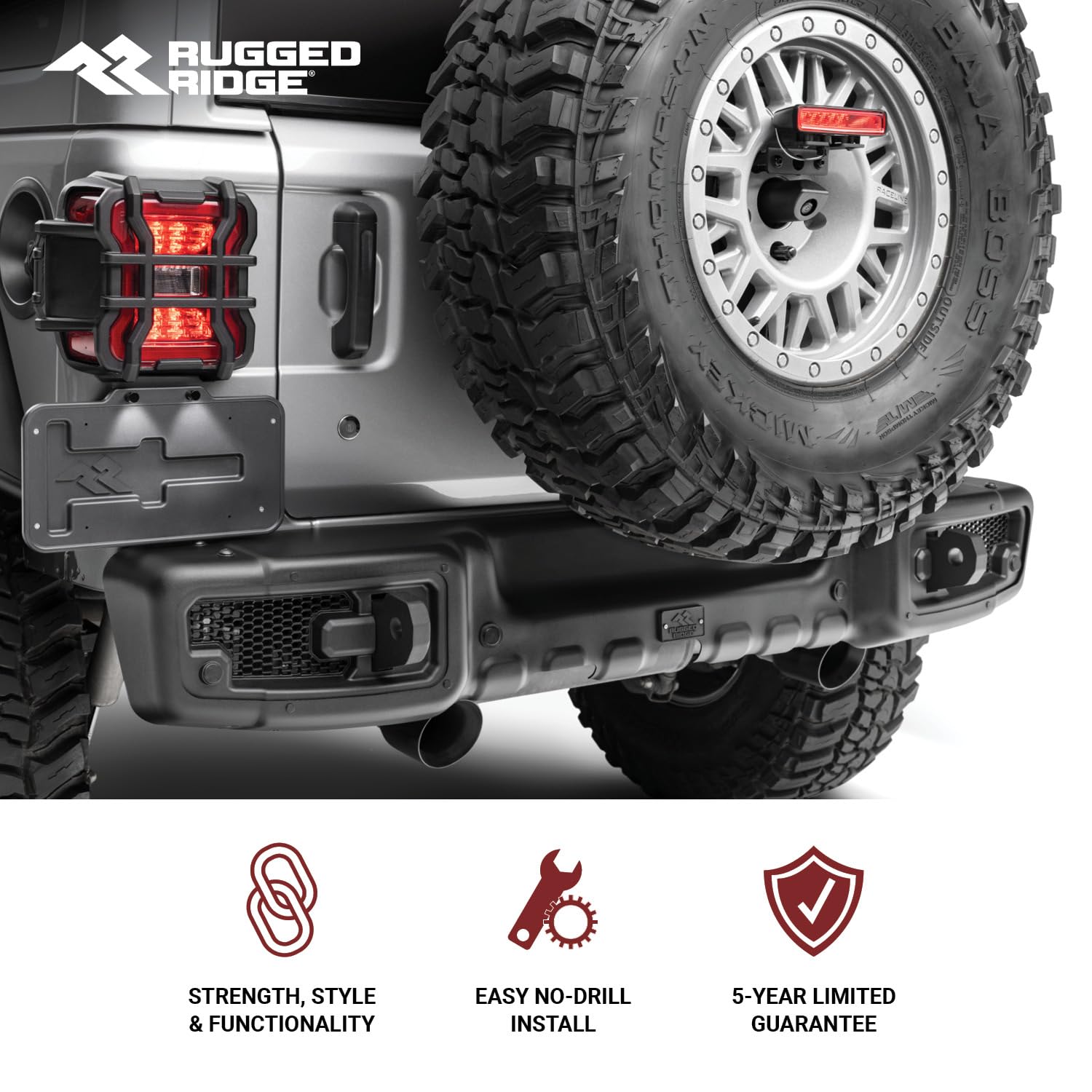 Rear Rugged Ridge Spartacus Bumper for Jeep Wrangler JL | Mid-Width, Steel, Black | 11544.25 | Fits 2018-2025 Jeep Wrangler JL