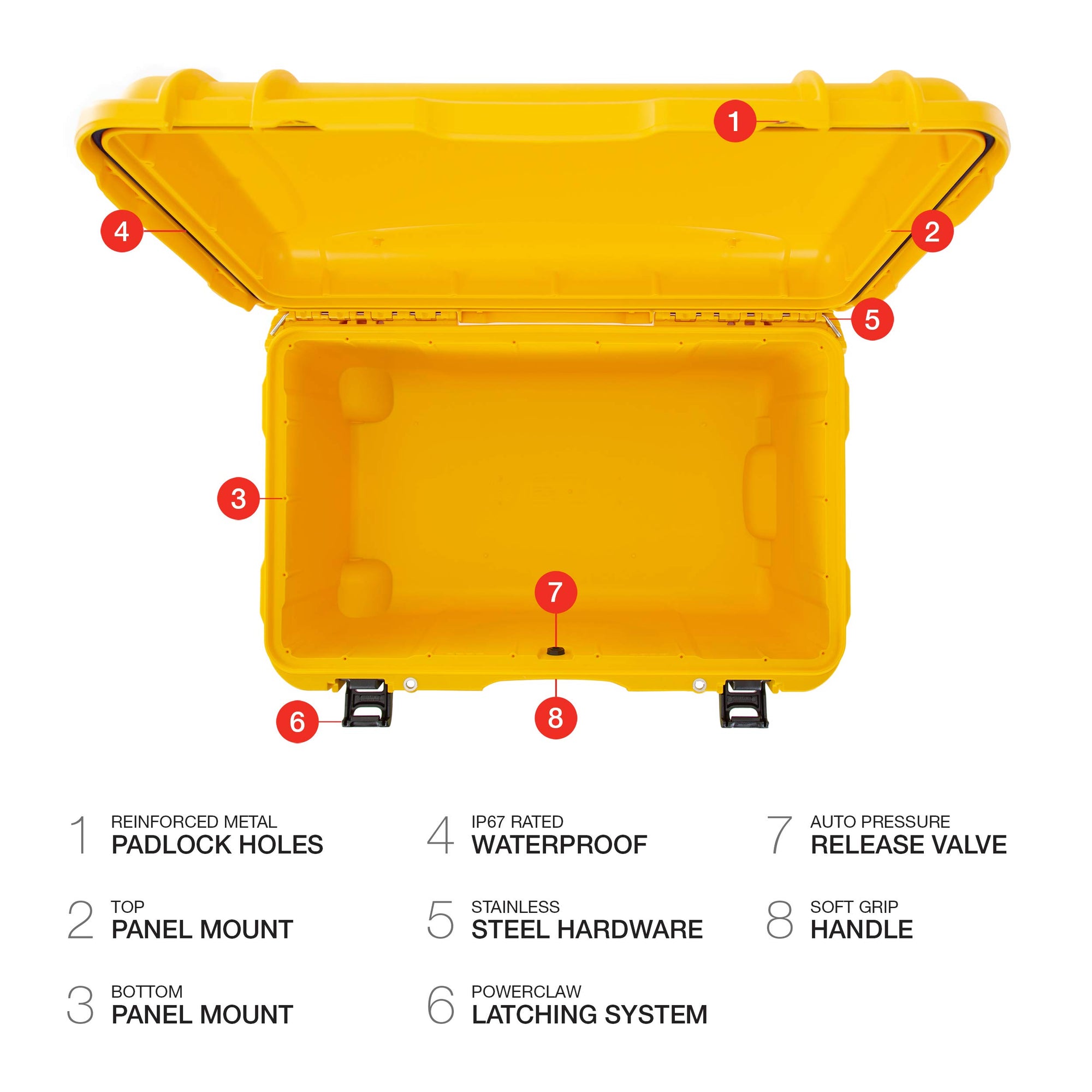 Waterproof NANUK 938 Hard Case with Wheels - Empty - Yellow