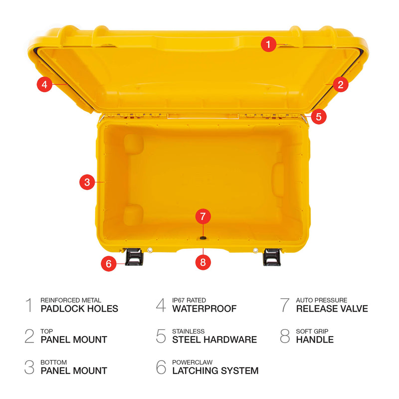 Waterproof NANUK 938 Hard Case with Wheels - Empty - Yellow