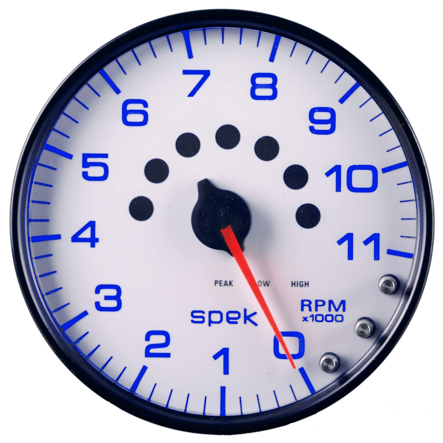 AutoMeter Gauge P23912 Tachometer (Spek-Pro 5", 11K RPM, with Shift Light & Peak Mem, White/Black, Spek-Pro)