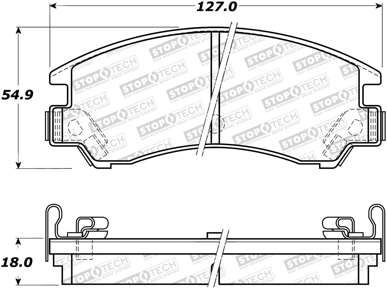 Front StopTech 308.03110 Brake Pads with Shims Street