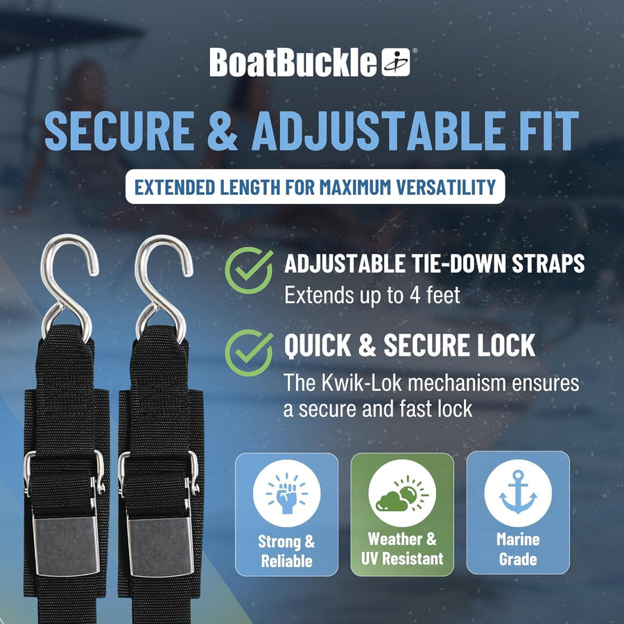 Kwik-Lok BoatBuckle Stainless Steel Transom Tie-Downs