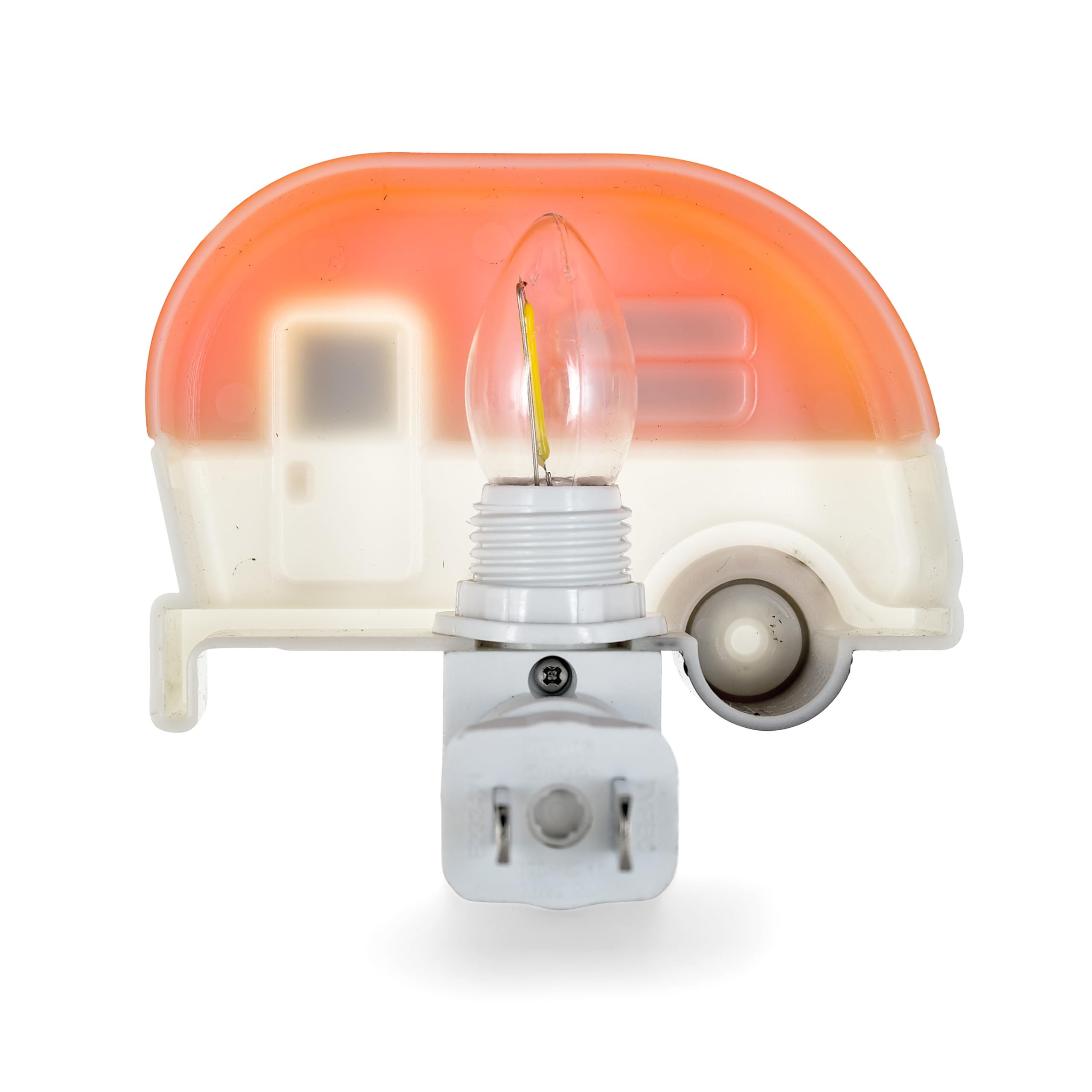 Camco Night Light Camper Plug-in - Includes (1) 120V LED Bulb, Creates Warm Glow - Camper Decor Features Fun Design, 360 Degree Swivel Base, and On/Off Switch (53102)