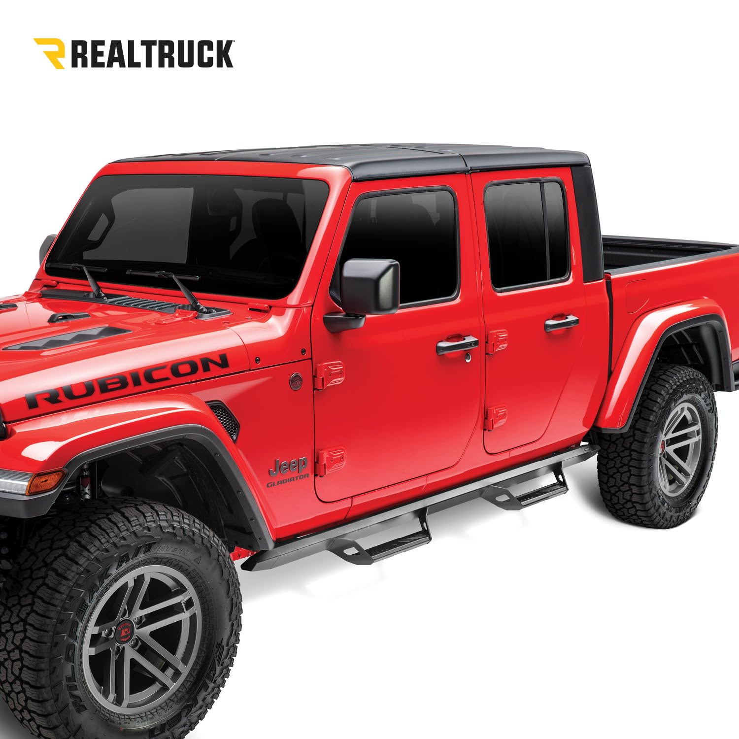 Predator Pro Steps RealTruck for Jeep Gladiator JT | Wheel-to-Wheel, Rust-Proof Aluminum, Textured Black | PRJ1980T-TX | Fits 2020 - 2025 Jeep Gladiator JT 4 Door