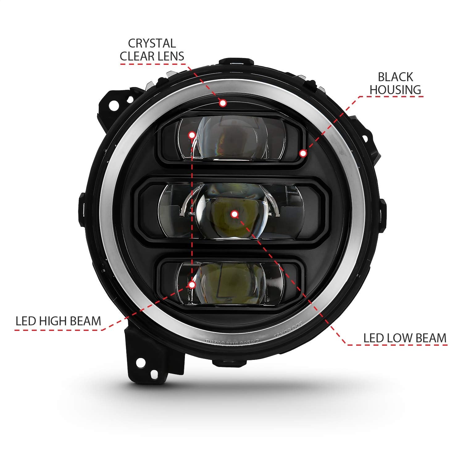 FULL LED PROJECTOR ANZO USA H.L BLACK, 111466