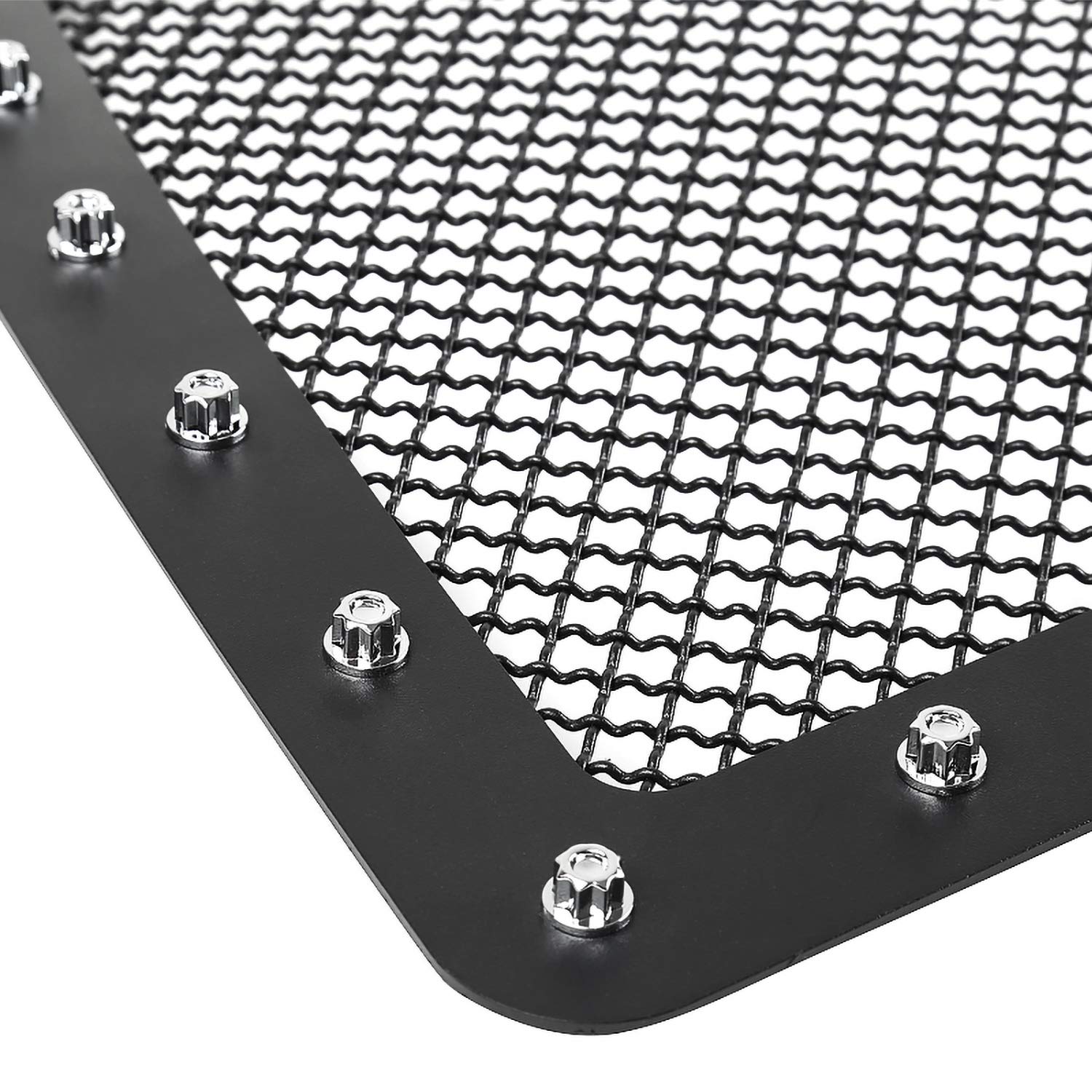 Rivet Style Black Studded S/S Mesh Hood Grille Insert Spec-D Tuning Compatible with Dodge Ram 2500 3500 2013-2018