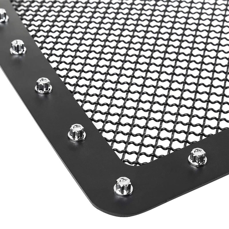 Rivet Style Black Studded S/S Mesh Hood Grille Insert Spec-D Tuning Compatible with Dodge Ram 2500 3500 2013-2018