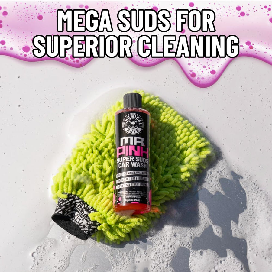 Chemical Guys Car Wash Soap Mr. Pink - 128 oz Super Suds Foaming Soap for Cannon, Blaster, or Bucket Washing - pH Balanced, Safe on Wax, Sealant, Ceramic, and Clear Coat Finishes