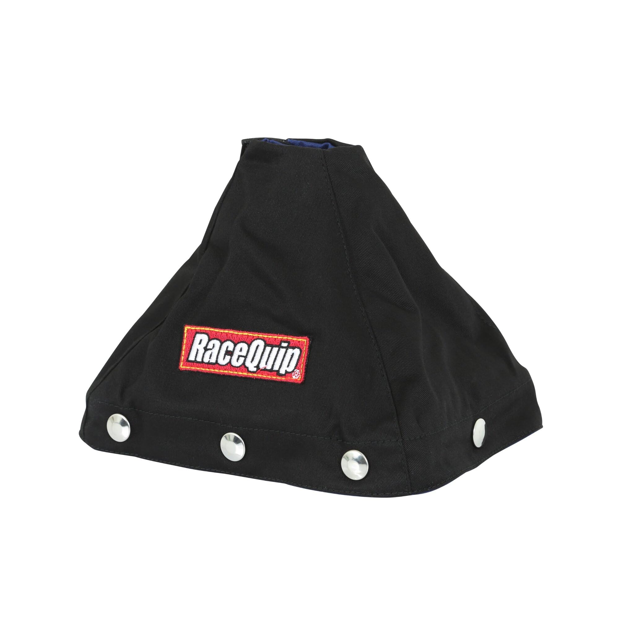 RaceQuip Shifter Boot 871001RQP 7-1/2 x 5-1/2 in Base 6 in Tall Aluminum/Fire Retardant Cotton FR3 Black Kit