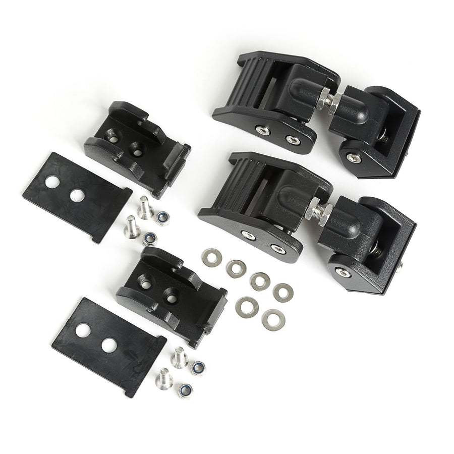 Hood Catch Kit Rugged Ridge for Jeep Wrangler/Gladiator | Aluminum, Black | 11210.21 | Fits 2018-2025 Jeep Wrangler JL; 2020-2025 Jeep Gladiator JT