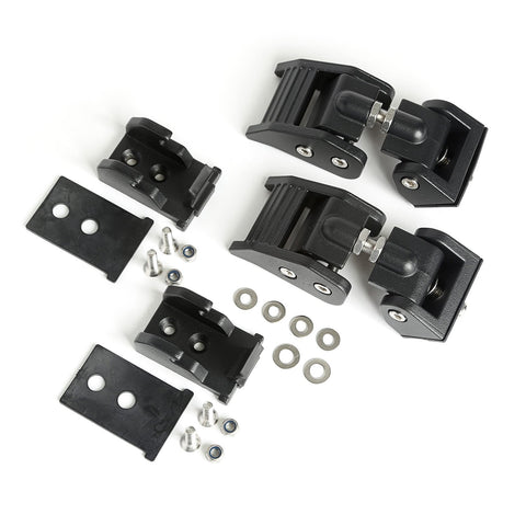 Hood Catch Kit Rugged Ridge for Jeep Wrangler/Gladiator | Aluminum, Black | 11210.21 | Fits 2018-2025 Jeep Wrangler JL; 2020-2025 Jeep Gladiator JT