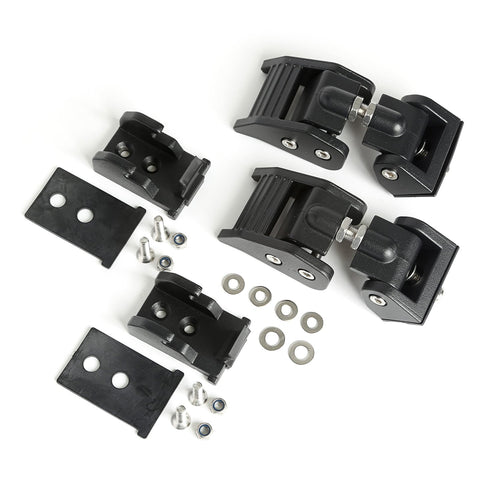 Hood Catch Kit Rugged Ridge for Jeep Wrangler/Gladiator | Aluminum, Black | 11210.21 | Fits 2018-2025 Jeep Wrangler JL; 2020-2025 Jeep Gladiator JT