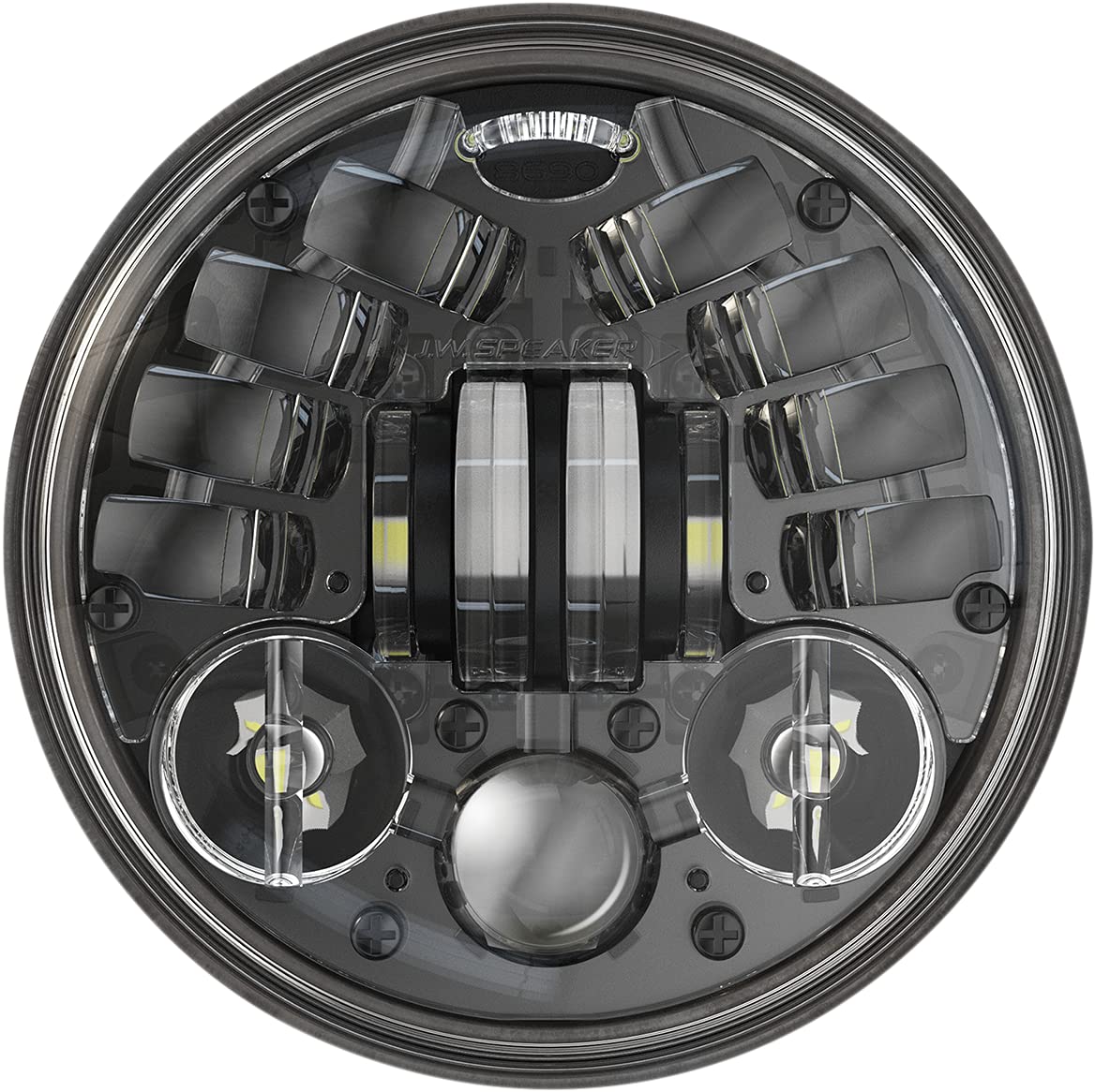 JW Speaker Model 8690 0555091 LED High and Low Beam Adaptive Headlight with Black Inner Bezel, 1 Pack