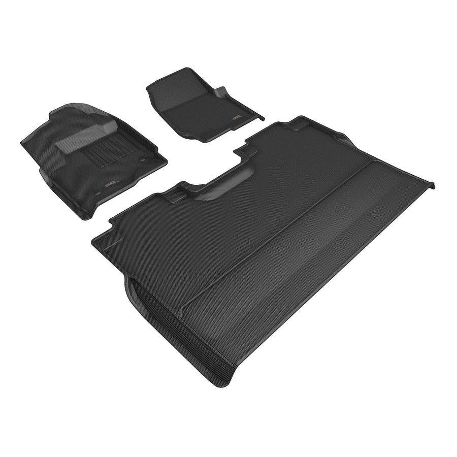 Kagu 3D MAXpider Floor Mat (Black) Compatible with Ford F-250/350/450/550 Crew CAB 2017-2026 (w/Bucket Seats, NO Rear Underseat Storage) - Full Set