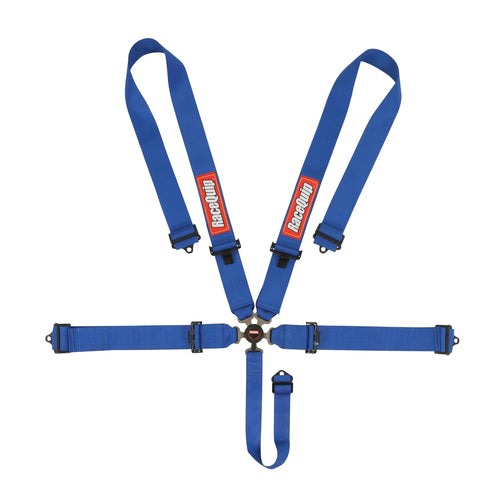 5 Point Harness Racequip 741021RQP - Sportsman - Camlock - SFI 16.1 - Pull Down Adjust - Bolt-On/Wrap Around Blue