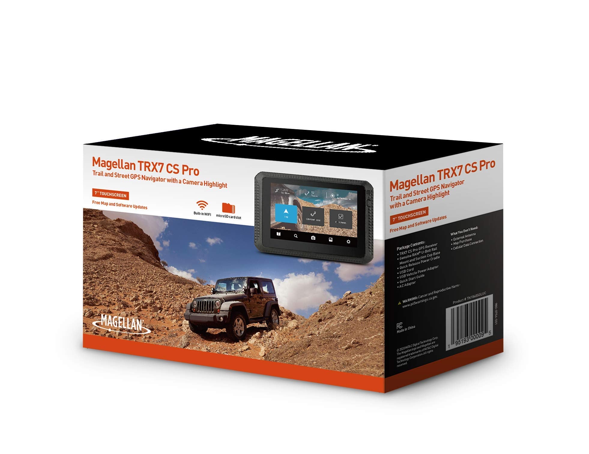 Magellan TRX7 CS PRO Dual-Mount Trail & Street 7-Inch GPS Navigator with Rear-Facing Trail Camera TN1840SGLUC